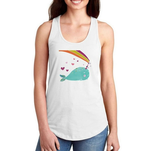 Happy Narwals Iii Racerback Tank Women -June Erica Vess Designs, Female Medium
