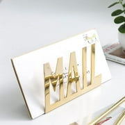 MyGift Modern Gold Tone Metal Desktop Mail Organizer, Office