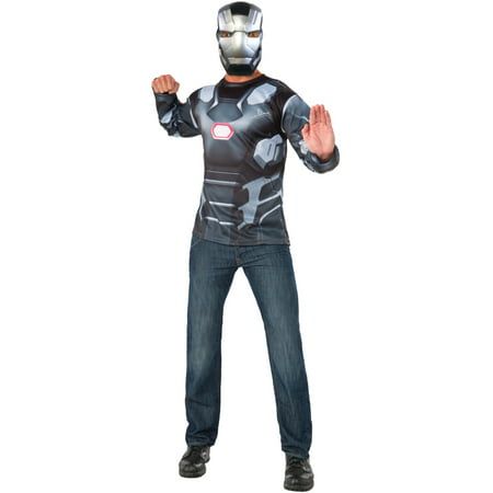 Mens Marvel Civil War Superhero War Machine Shirt And Mask