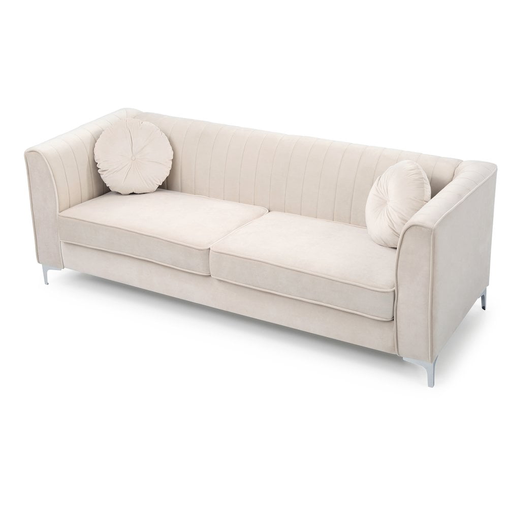 Glory Furniture Delray Sofa in Ivory Color