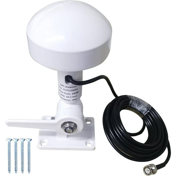 Boat GPS Navigation Antenna for Marine, 16.5FT Cable, BNC, Work for Garmin GPSMAP MAP NavTalk StreetPilot Furuno Matsutec Trimble Transducer Fishfinder Sounder
