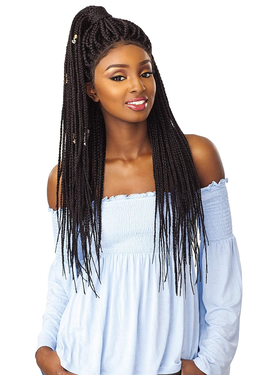 Sensationnel Cloud9 Swiss 4X4 Lace Parting Wig Large Size - BOX BRAID LARGE (2 [Darkest Brown])