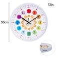thumbnail image 5 of Rainbow Arabic Numerals Wall Clocks 30.48cm Silent Non Ticking Modern Quartz Quiet Sweep Movement Clocks, Rainbow Color Arabic Numerals With Multiple Time Zone, White, 5 of 10