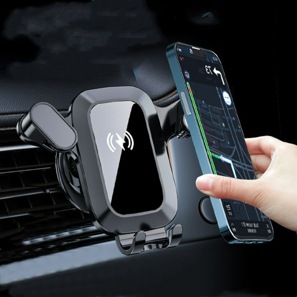 Cargador inalámbrico para coche de 15 W de carga rápida | Adsorción magnética | Bloqueo automático del sensor | Rotación de 360° | Construcción de aleación ABS | Universal para varios teléfonos