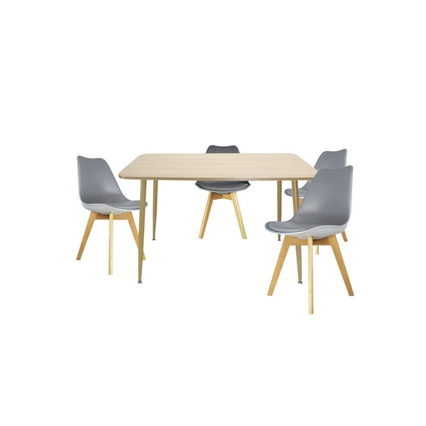 Comedor Murcia Rectangular 120x70 para 4 personas con Sillas Frankfurt Grises