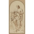 thumbnail image 2 of Benjamin West 11x18 Black Ornate Wood Framed Double Matted Museum Art Print Titled - Charity, 2 of 5