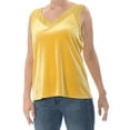 thumbnail image 3 of INC $50 Womens New 1035 Yellow Velvet Sheer Inset Sleeveless V Neck Top L B+B, 3 of 4