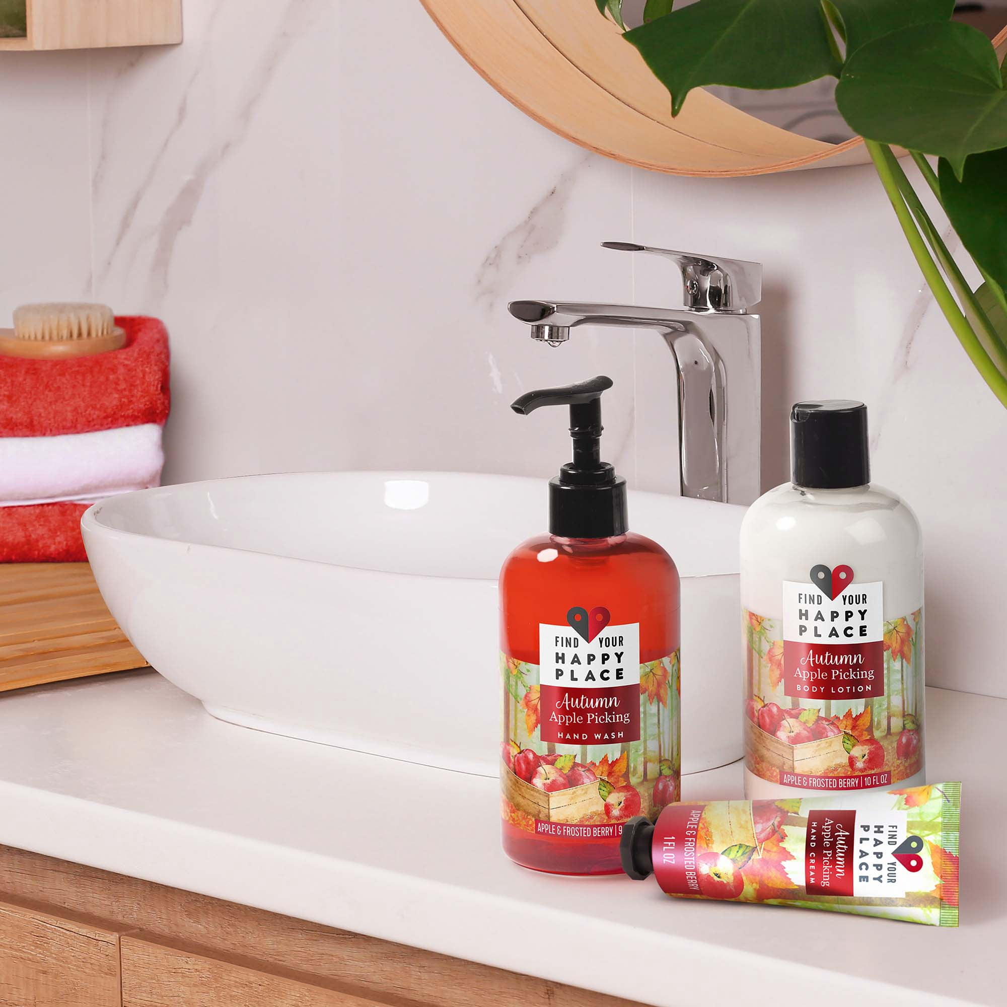Find Your Happy Place Autumn Apple Picking Liquid Hand Wash Apple and Frosted Berry 9.5 oz