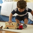 thumbnail image 2 of Melissa & Doug Horse Carrier Wooden Vehicle Play Set With 2 Flocked Horses and Pull-Down Ramp, 2 of 9