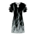 thumbnail image 3 of Patlollav Plus Size Womens Dresses Slimming Draw Back Print Short Sleeve Cold Shoulder Dress, 3 of 6