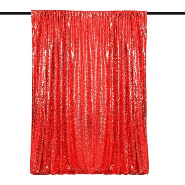 New Upgrade Red Sequin Backdrop Curtain, WISPET Not See Through Thick