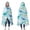 LightBlue Dinosaurs Eggs, variant on Wearable Blanket,LightBlue Cartoon Dinosaurs Volcanoes Pattern Hooded Wearable Flannel Blanket for Adults & Teens,Winter Poncho Shawl Wrap Cape Cozy Anti-Pill,50"x60"