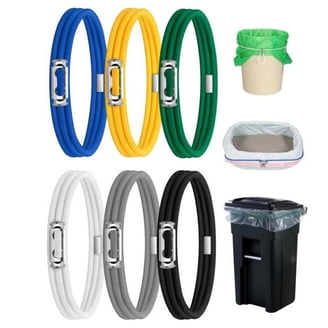 GRIRIW 6pcs Elastic Trash Bag Band Retainer For Trash Bags Elastic Retainer For Waste Bin Band