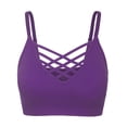 thumbnail image 2 of KOGMO Women's Front V-Lattice Bralette with Adjustable Straps and Removable Bra Pads, 2 of 6