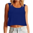 thumbnail image 2 of Yourumao Tank Tops for Women Crewneck Crop Tanks Solid Basic Sleeveless Shirts Loose Fit Tshirts Summer Dailywear Cami Tshirts, 2 of 6