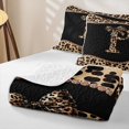 thumbnail image 4 of Erosebridal Leopard Print Letter P Twin Quilt Set for Women Girls, Brown Crystal Bowknot Twin Coverlet Set, 2 Pieces, 4 of 7