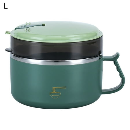 

Grandest Birch 1200ml/1500ml Noodle Bowl Eco-friendly Good Seal Performance Stainless Steel Anti-scalding Soup Liquid Bowl for Hom