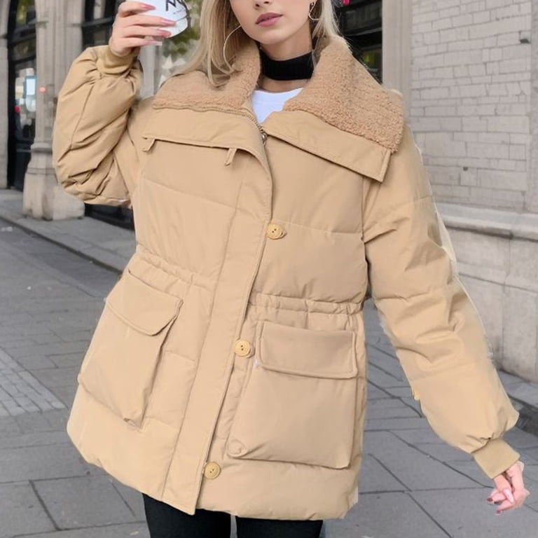 Lovskoo 2024 Womens Winter Coats Quilted Jacket Zipper Long Sleeve