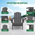 thumbnail image 5 of KINGYES Outdoor Folding HDPE Adirondack Chair with Dual Cup Holders - Patio & Outdoor Lounge, Deck, Weather - Resistant , Gray, 5 of 12