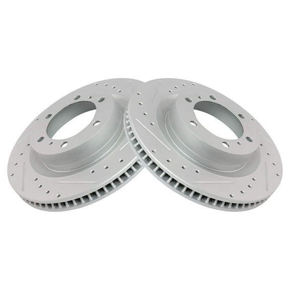 TRQ Front Performance Brake Rotors Set Premium G-Coated Fits Select 2010-2022 Lexus GX460 Toyota 4Runner