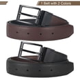 thumbnail image 3 of AWAYTR Reversible Kids Belts for Boys - Black and Brown Leather Belt for School Uniform Casual Jeans, 3 of 14