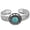 Black Silver, variant on Fashion Alloy Silver-Tone Simulated Turquoise Flower Adjustable Cuff Bracelet