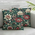 thumbnail image 3 of GOSMITH Teal Green Blue Vintage Floral Botanical Greenery Forest Fox Blue Green Decorative Throw Pillow Covers Pillowcase Aesthetic Cushion Cover for Home Decor Sofa Living Room, 3 of 5
