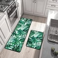thumbnail image 2 of Palm Tree Leaves Kitchen Rug Set,Summer Tropical Jungle Palm Sunday Pattern Runner Rugs with Rubber Backing,Throw Rugs Washable for Kitchen Sink,Laundry Room,Standing Desk,Spring Summer Rugs, 2 of 6