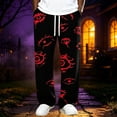 thumbnail image 2 of SJLDQY Halloween Men's Baggy Sweatpants Straight Leg Y2K Pants for Mens Hallowmas Graphic Elastic Waist Drawstring Waffle casual Trousers with Pockets, 2 of 5