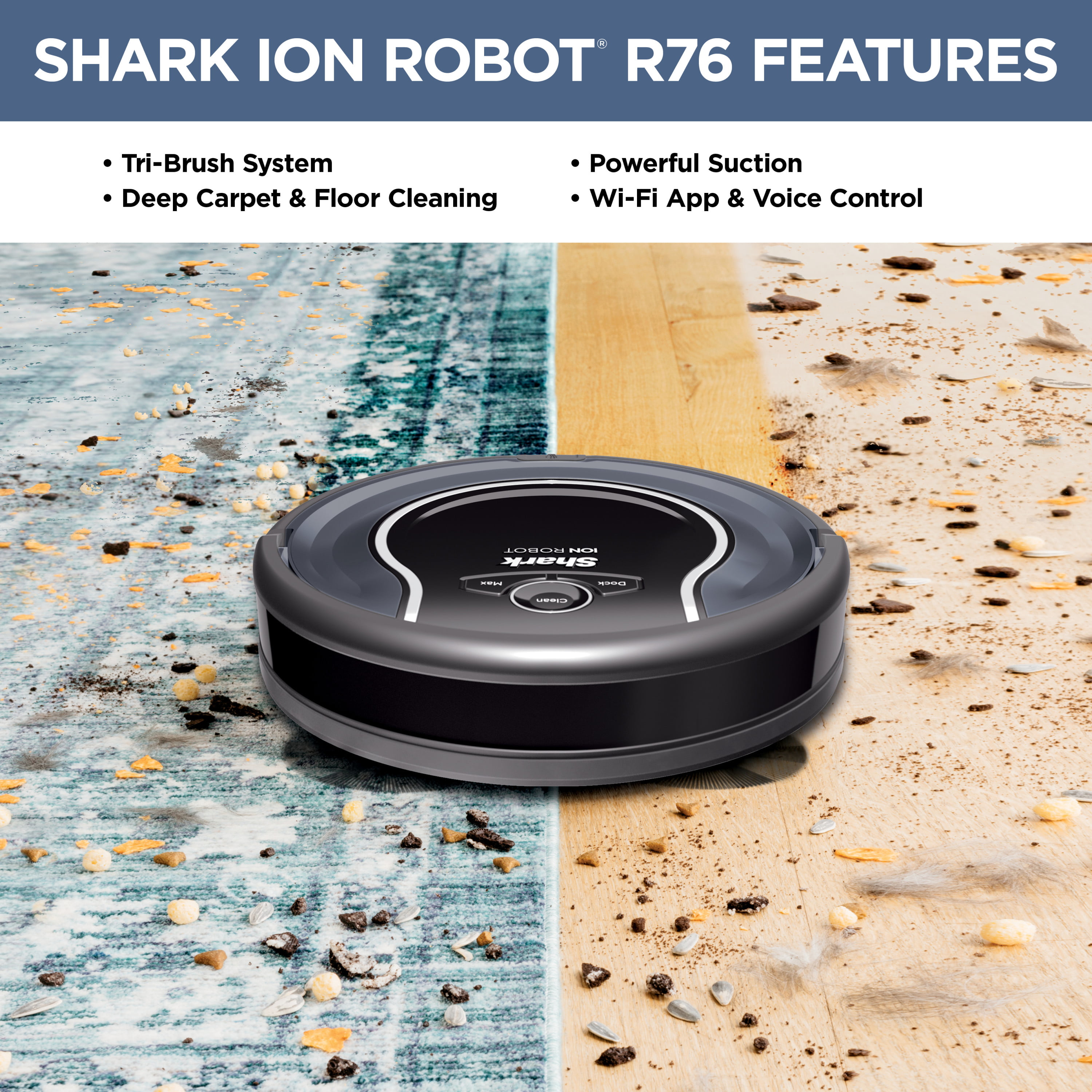 Shark Robot Vacuum R76 with Wi-Fi (RV761) Walmart.com