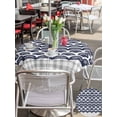 thumbnail image 6 of Outdoor Tablecloth with Umbrella Hole Zipper Navy Blue Pine Leaves Round Tablecloth 60" Waterproof Outside Table Cloth Abstract Art Geometric Gray Plaid Patio Table Cover Tablecloths for Picnic Party, 6 of 8