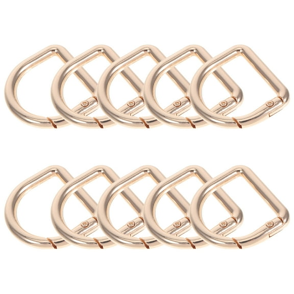 10pcs D Shaped Buckles Open Spring Ring Swivel Buckles Zinc Alloy Spring Keyring Buckle Clasps Hooks Keychain Ring Buckles Clips For Keychains Bag Purse Handbag