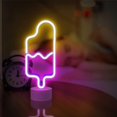 thumbnail image 3 of Popsicle Neon Light - Popsicle Neon Sign For Bedroom, Desktop, Tabletop Decor - Battery/usb Powered Popsicle Lights - Ice Cream Night Light Lamp With, 3 of 4