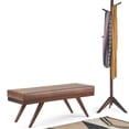 thumbnail image 2 of Chanelle 48 in. W Rectangle Ottoman Bench in Distressed Umber Brown Faux Leather, 2 of 9