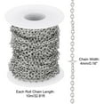 thumbnail image 2 of Uxcell 33Ft 304 Stainless Steel Cable Link Chains, 4mm Width Flat Metal Links Chains Jewelry Roll Spool Bulk Chain for Jewelry Making DIY Craft, Silver Tone, 2 of 6