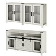 thumbnail image 5 of WAMPAT 2 in 1 TV Stand set for ups to 100 inch TV,Farmhouse Entertainment Center with Sliding Barn Door,Media TV Console Table with Adjustable Shelf for Living Room Bedroom，Antique White, 5 of 6