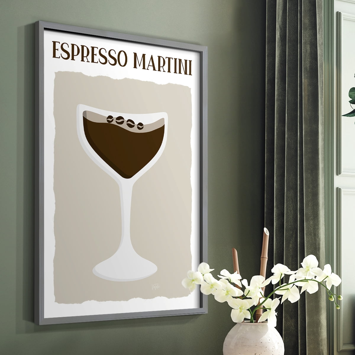 Espresso Martini in Paper Solid Wood 8 x 10 Framed Print