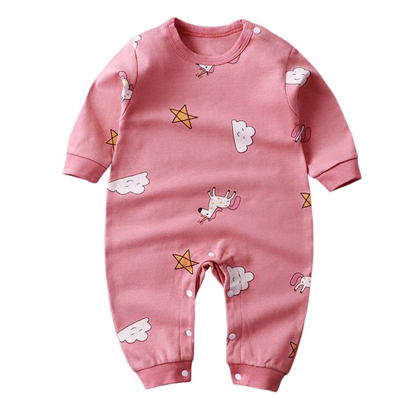 gdxvjhbj Baby Clothes Baby Girl Boy Outfit Baby Romper Long Sleeve Hoodie Jumpsuit Fall Winter Clothes 0 3 6 9 12 18 24 Months (Pink,6-12 Months)