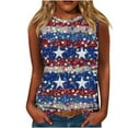 thumbnail image 2 of Aloohaidyvio American Flag Tank Top Women USA Stars Sequin Sparkle Sleeveless USA Patriotic Shirt 4th of July Summer V Neck Vest, 2 of 5