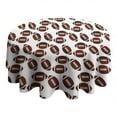thumbnail image 4 of Brown Footballs Repeat Pattern Round Tablecloth 60"x60",Wrinkle Wipeable Table Cloth for Kitchen Dining Room Picnic Patio Party, 4 of 6