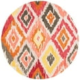 thumbnail image 4 of SAFAVIEH Ikat Leontyne Abstract Geometric Wool Area Rug, Beige/Pink, 9' x 12', 4 of 10