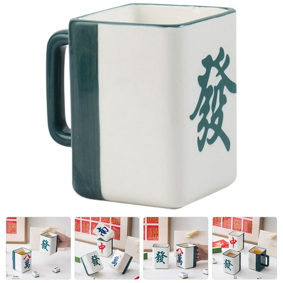 Soimiss White Ceramic Coffee Mug with Handle for Home Use and Practical 12 oz