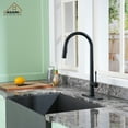 thumbnail image 2 of CASAINC Single Handle Kitchen Faucet with Pull Out Sprayer, Deck Mounted, Matte Black, 2 of 4