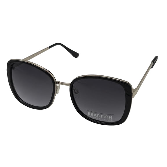 Kenneth Cole Metal Women's Square Oversized Fashion Sunglasses, Black
