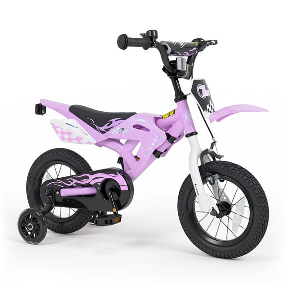 Infans 12" Kids Bike w/Removable Training Wheels Dual Brake System for Ages 3-4 Years