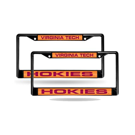 Virginia Tech Hokies Metal - Virginia Tech Hokies NCAA Black Metal (2) Laser Cut License Plate Frame Set