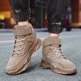 thumbnail image 5 of Men'S Lace-Up High-Top Buckle Hiking Shoes, Thick-Soled Sports Shoes for Outdoor Activities, Stylish Thick-Soled Casual Shoes with Embroidery, Suitable for Outdoor Events., 5 of 9
