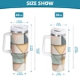 thumbnail image 6 of Yayeee 40oz Stainless Steel Tumbler with Straw and Handle Double-Wall Insulated Travel Water Bottle, Pink Geometric, 6 of 8