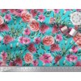 thumbnail image 3 of Soimoi Poly Georgette Fabric Leaves & Rose Flower Print Fabric by Yard 52 Inch Wide, 3 of 3