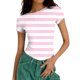 thumbnail image 1 of Xuyuer Print Fitted Pencil Top - Women's Casual Unstructured Round Neck Short Sleeve Shirt Matching Set for Office Chic Ensembles, Dinner Date Nights & Modern Separates Wardrobe Styling, 1 of 5